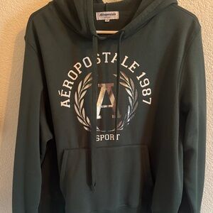 Aeropostale Green Hoodie with Silver Logo